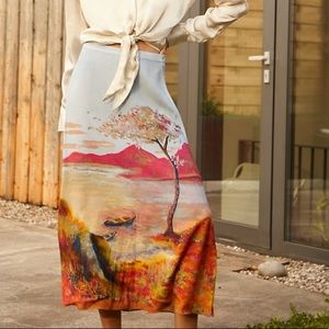 ISO Aritzia Wilfred Midi Skirt in Sky Blue